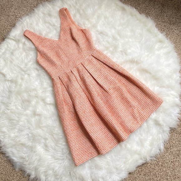 Anthropologie Dresses & Skirts - Anthropologie Y2K Tangerine Cream Gold Tweed Metallic Mini Short Formal Dress